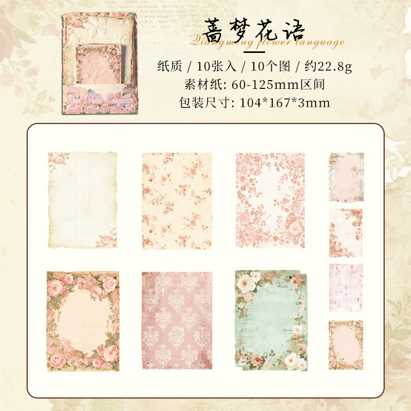Papel texturizado vintage-10 pzas