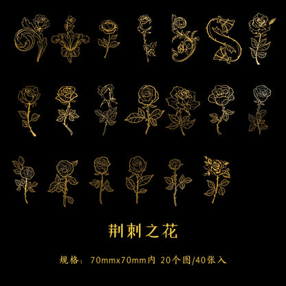 Stickers foil dorado-40 pzas