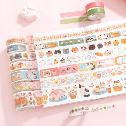 Set de washitape, notepad y stickers-120 pzas