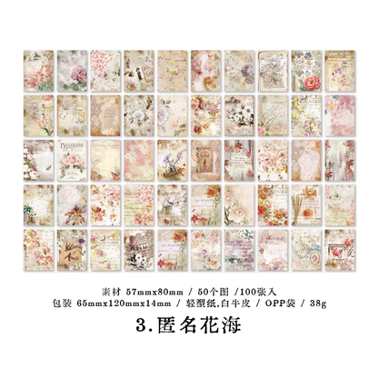 Block de papel mottled poetry vintage-100 pzas