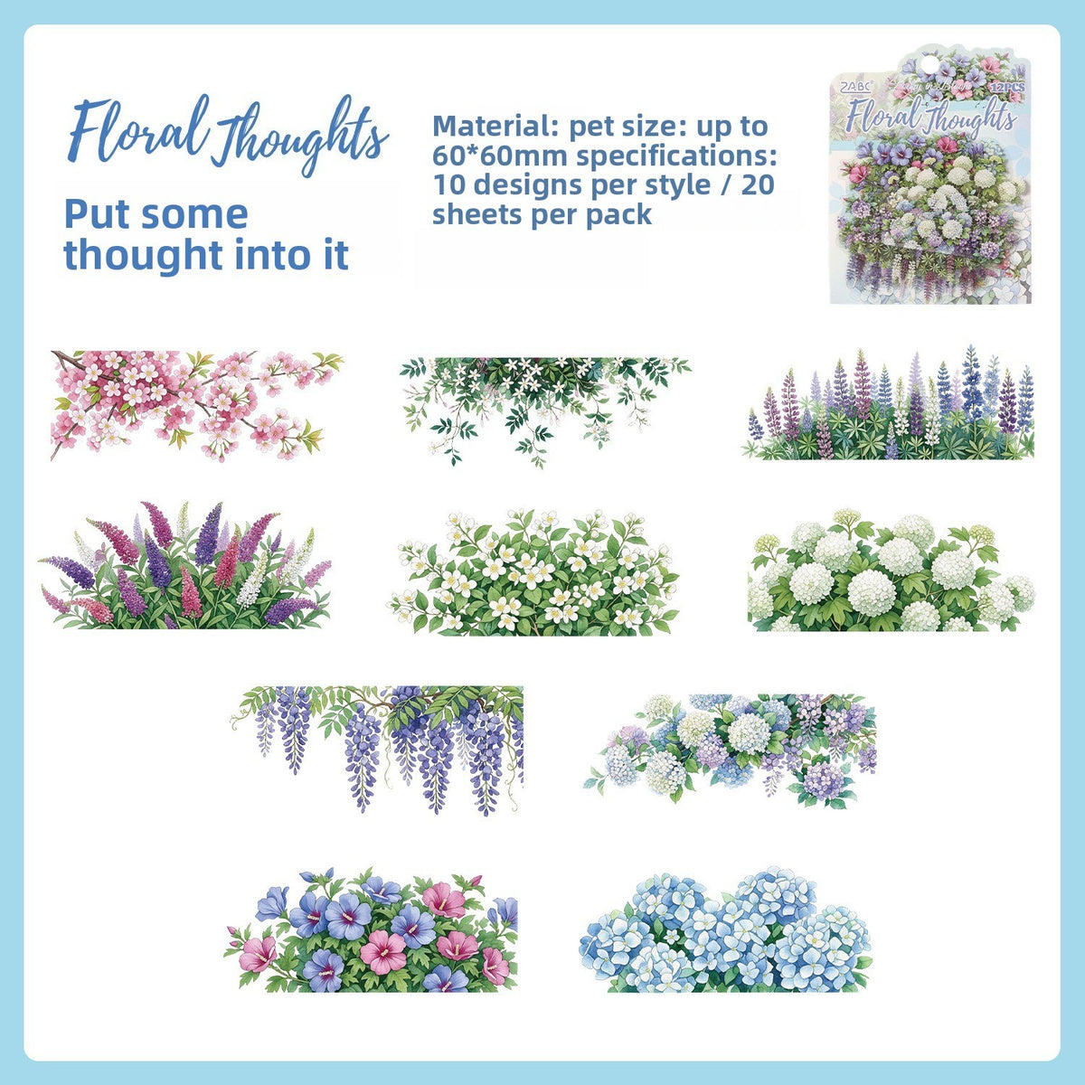 Stickers flores poetry in bloom-12 pzas