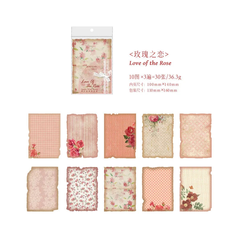 Papel vintage gentle breeze-30 pzas