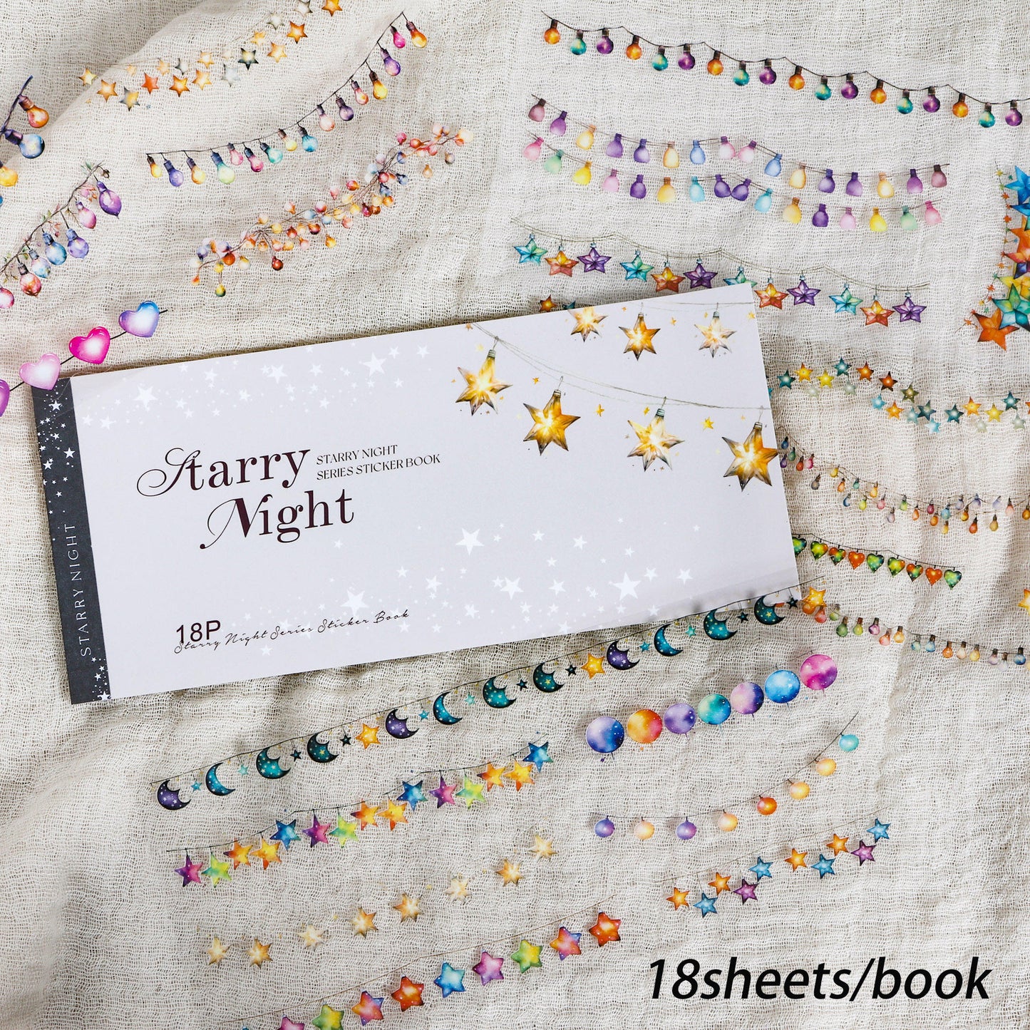 Block de stickers pet starry night-18 hojas