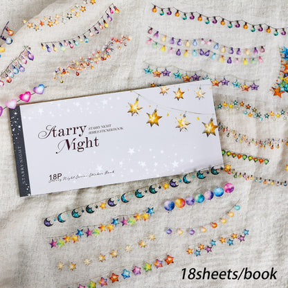 Block de stickers pet starry night-18 hojas