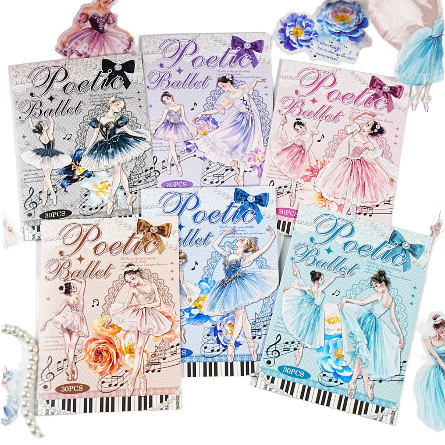 Stickers poetic ballet-30 pzas