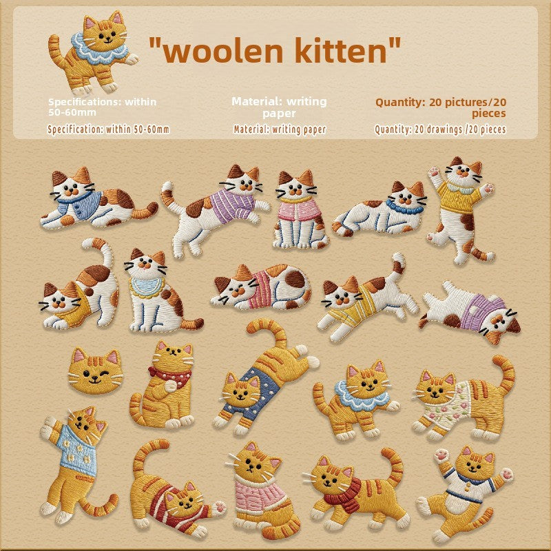 Stickers estilo bordados-20 pzas