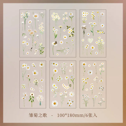 Stickers flores natural series-6 planchas