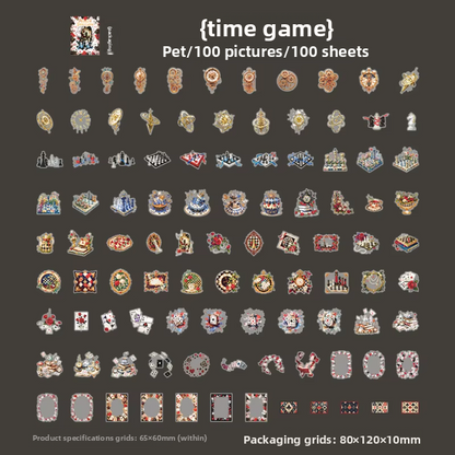 Stickers Alice's time game-100 pzas