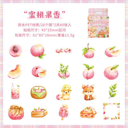 Caja stickers pet  fruit diary-40 pzas