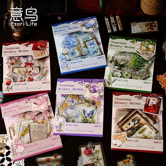 Stickers timeless botany notes-40 pzas