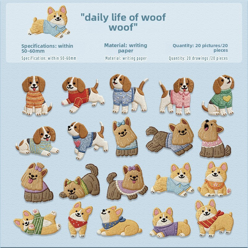 Stickers estilo bordados-20 pzas