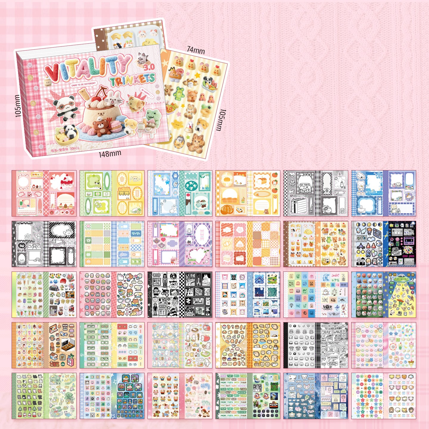 Libro de stickers estilo japones inspiration vitality-30 hojas