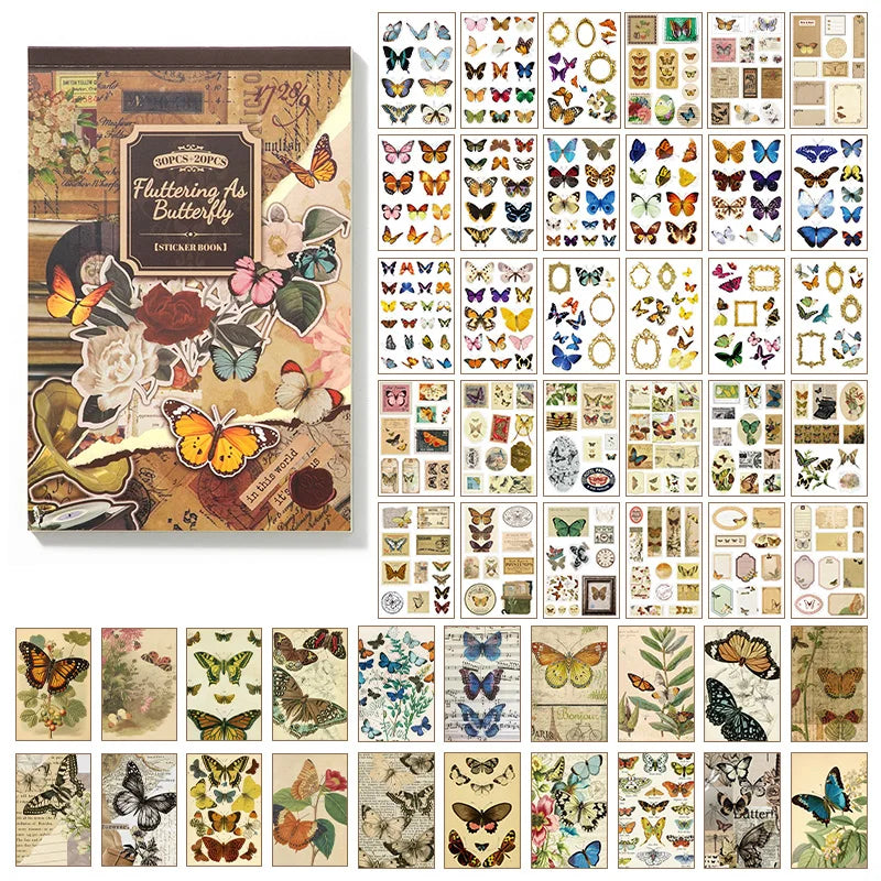 Block de stickers Fluttering as butterfly-50 hojas