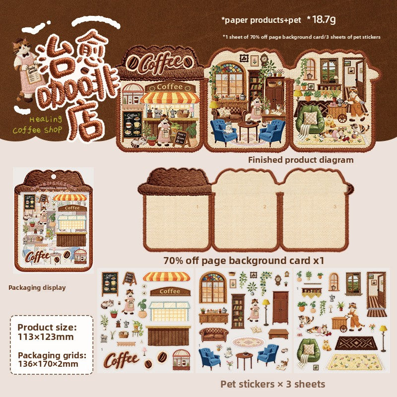 Stickers escenarios bordados vista triple
