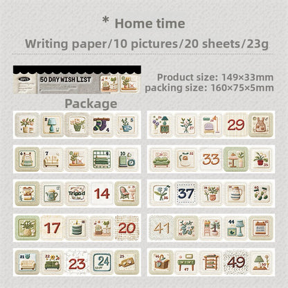 Stickers 50 days wish list-20 hojas