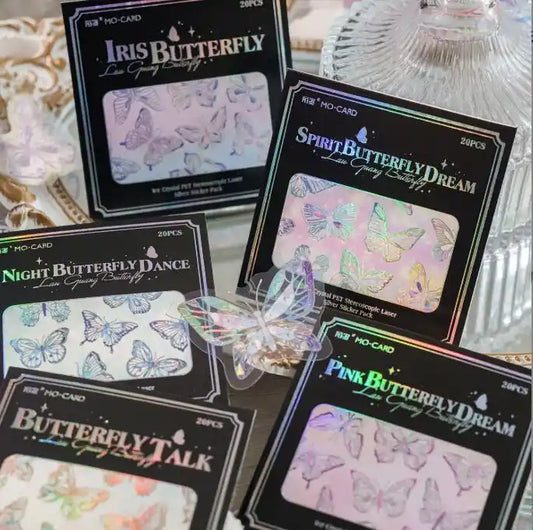 Stickers butterfly holo-20 pzas