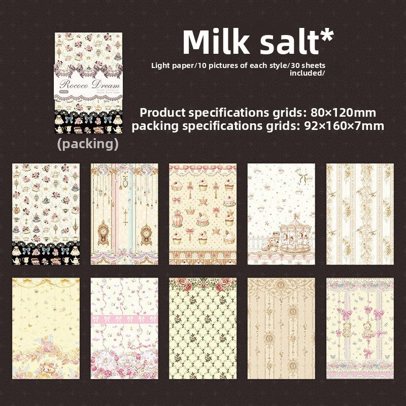 Papel rococo dream-30 pzas