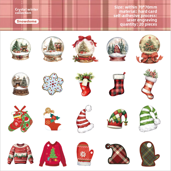 Stickers en cartonaje navideños -20 pzas