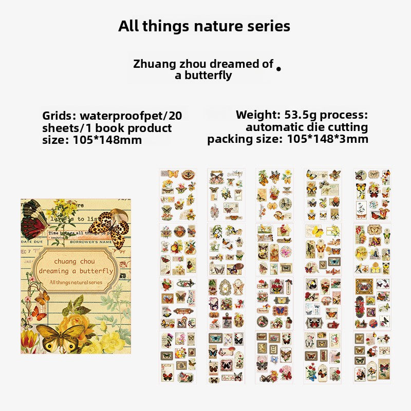 Libro de stickers vintage-20 hojas
