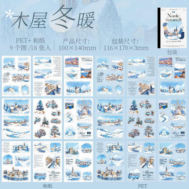 Libro de stickers Nordic seasons-18 hojas
