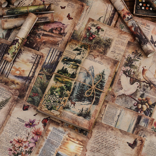 Set de papeles A5 bosque vintage-160 pzas