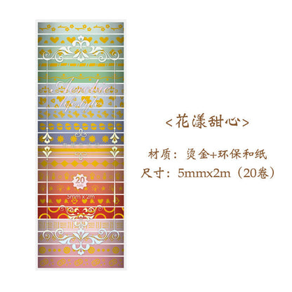 Washitape thin con foil-20 pzas