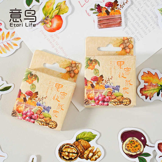 Cajita de stickers frutillas -46 pzas