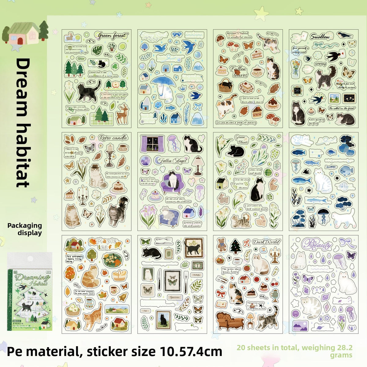Librito de stickers maomao-20 pzas