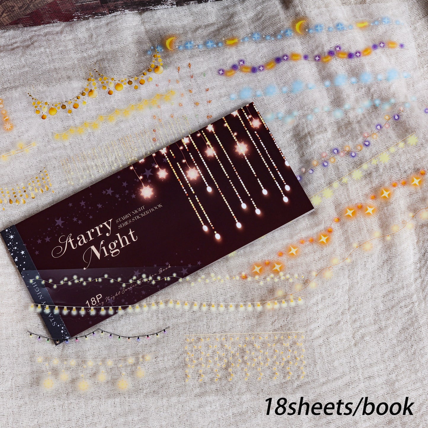 Block de stickers pet starry night-18 hojas