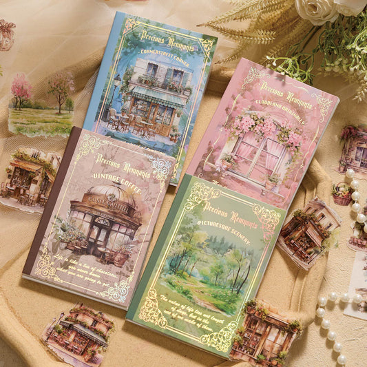 Set sticker pet + sticker washi + papel -54 pzas