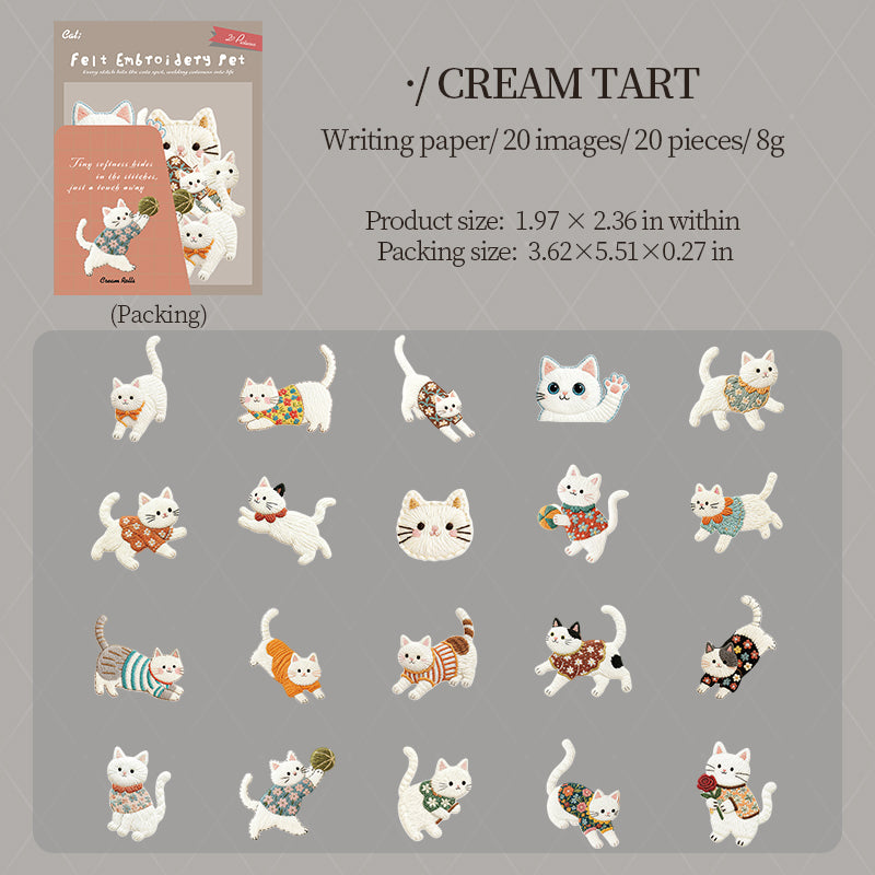 Stickers felt embroidery-20 pzas