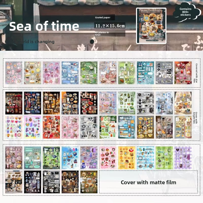 Librito de stickers japones tapa dura-45 hojas