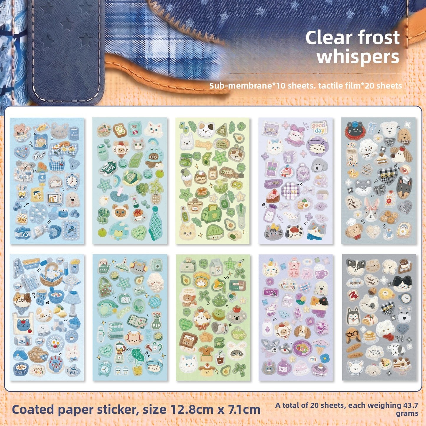Block de stickers collections for patchwork cat-20 hojas