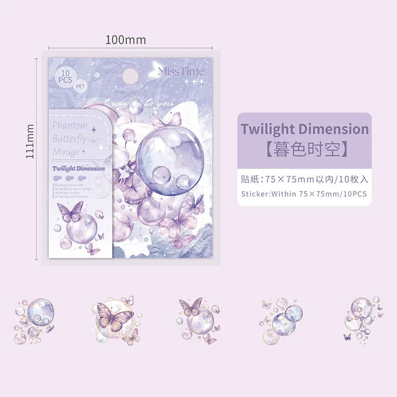 Stickers burbujas butterfly-10 pzas
