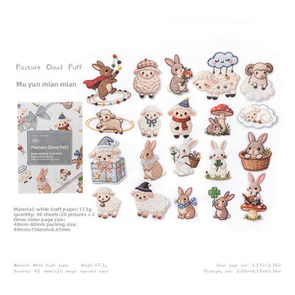 Stickers cute animals bordados-40 pzas
