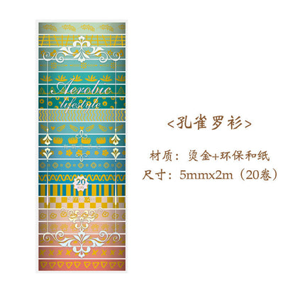 Washitape thin con foil-20 pzas