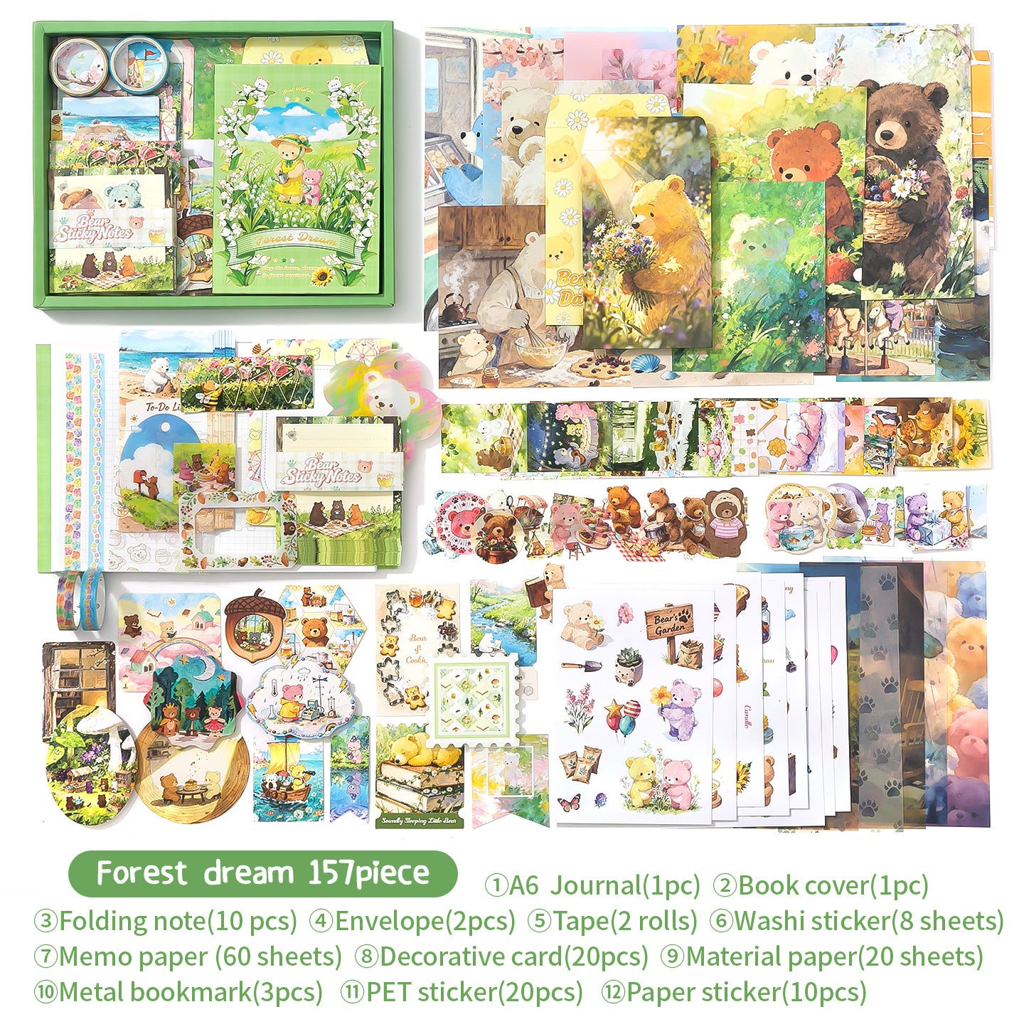 Set de papeleria forest dream-157 pzas