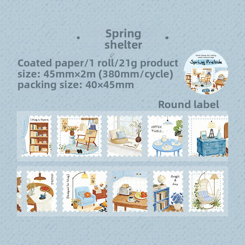 Washitape estampillas spring prelude-2 metros
