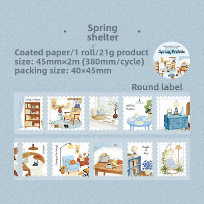Washitape estampillas spring prelude-2 metros