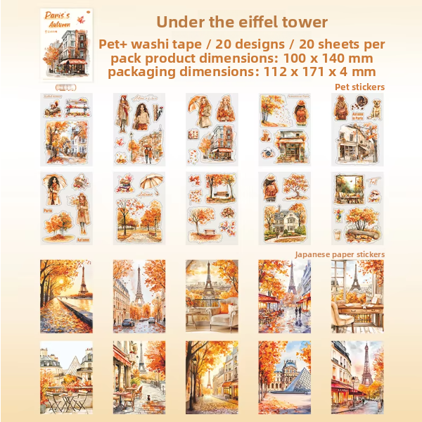 Libro de stickers Paris autumn-20 hojas