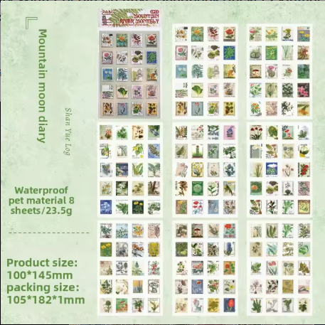 Stickers estampillas-8 hojas