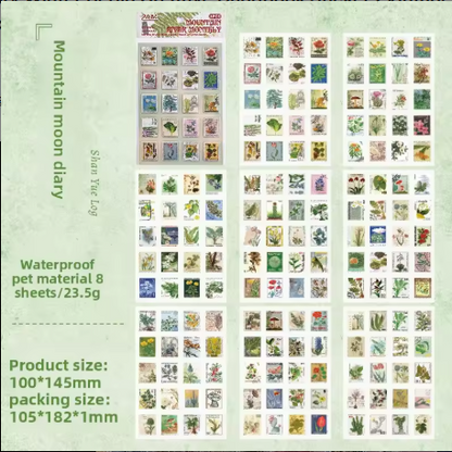 Stickers estampillas-8 hojas