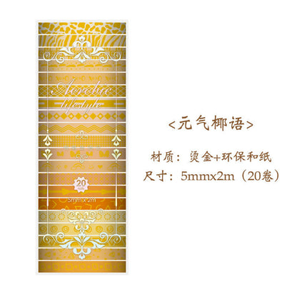 Washitape thin con foil-20 pzas