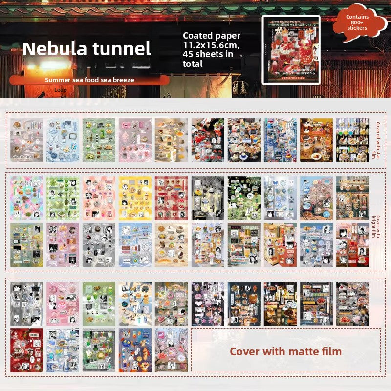 Librito de stickers japones tapa dura-45 hojas
