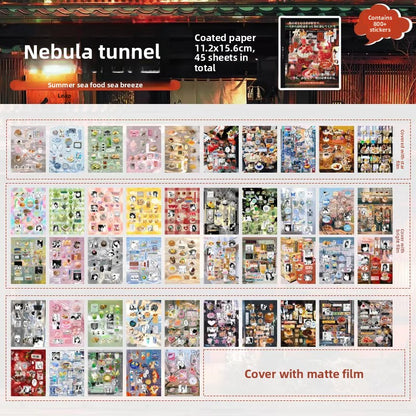 Librito de stickers japones tapa dura-45 hojas