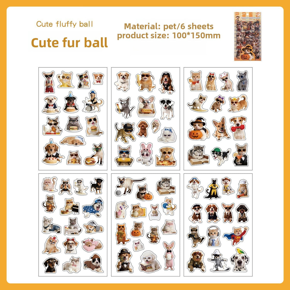 Stickers furry sweet-6 pzas