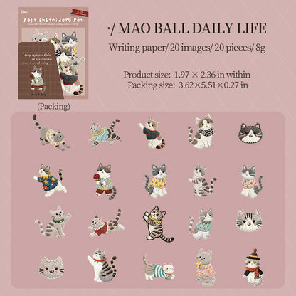 Stickers felt embroidery-20 pzas