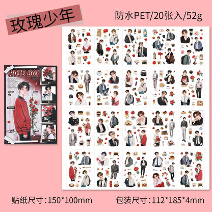 Librito de stickers personajes  asiaticos-20 hojas