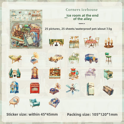 Stickers alimentos y lugares-25 pzas