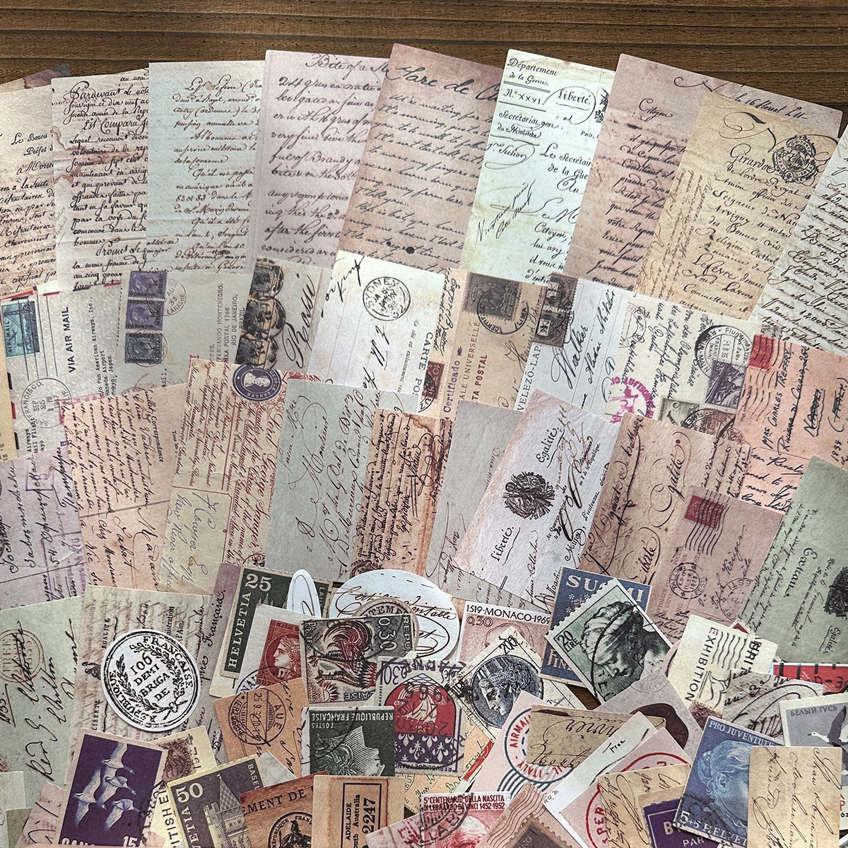 Box de papeles vintage-200 pzas